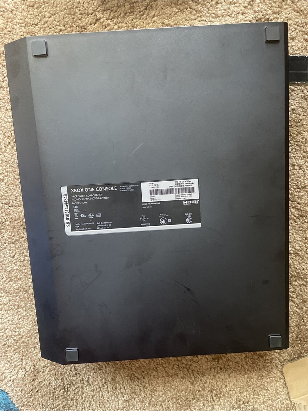 Microsoft Xbox One 500GB Home Console - Black (1540) with HDMI AND POWER CABLE